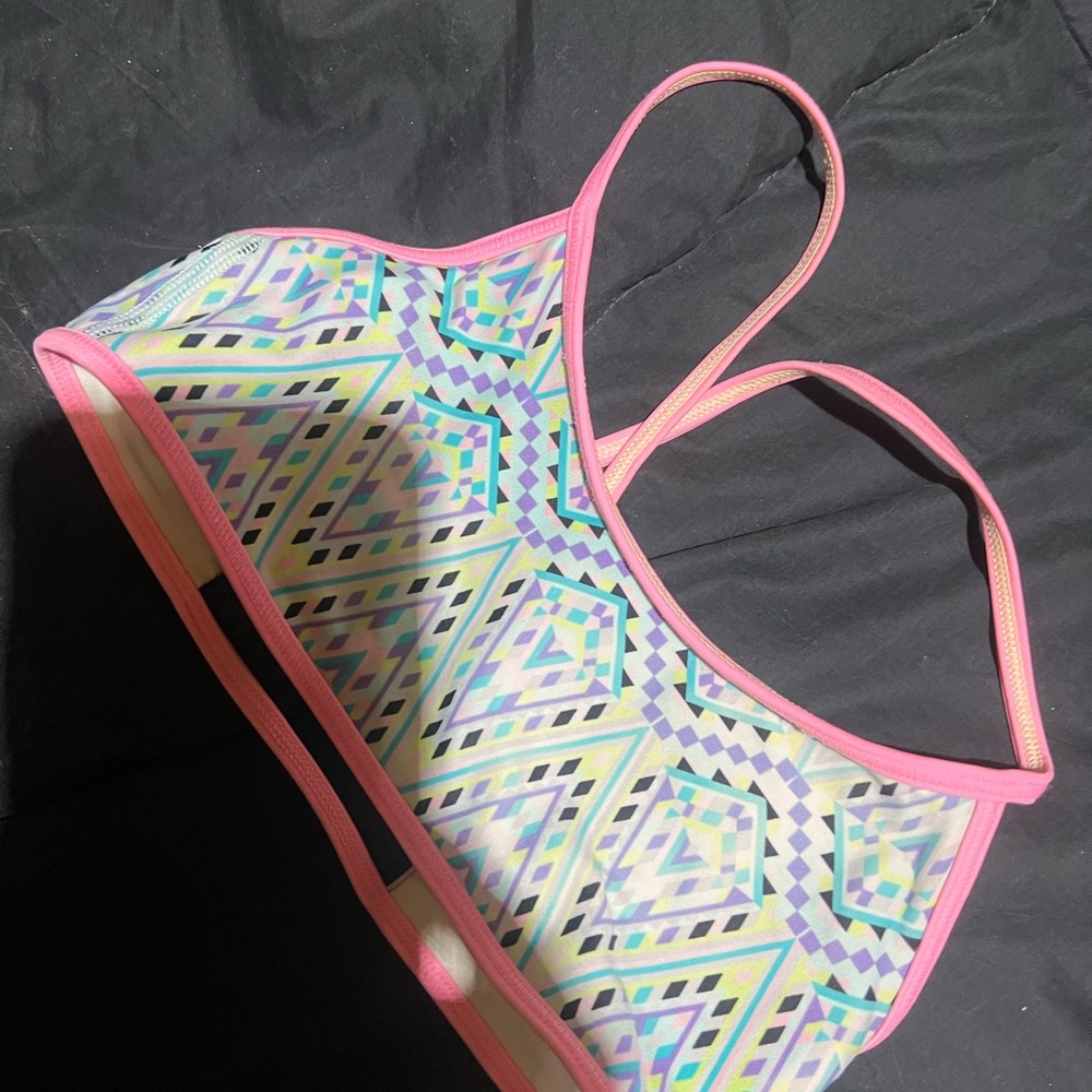 Ivivva Geometric Kids Bikini Top - Pink and Multicolor